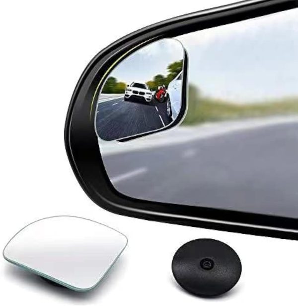 2pcs Fan Shaped Blind Spot Mirror, 360 Degree Adjustabe HD Glass Blind Spot Mirrors, Frameless Convex Rear View Mirror, for any Car, Van, Suv and Trucks.