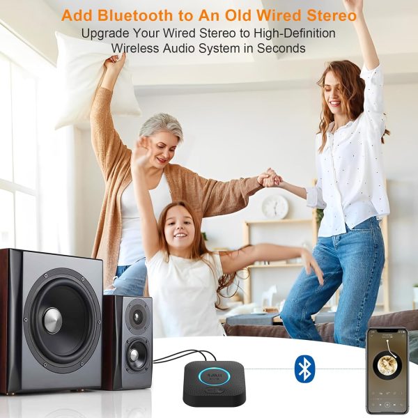 [Upgraded] 1Mii B06 Plus Bluetooth Receiver, HiFi Wireless Audio Adapter, Bluetooth 5.3 Receiver with 3D Surround aptX HD aptX Adaptive for Home Music Streaming Stereo System - Image 2